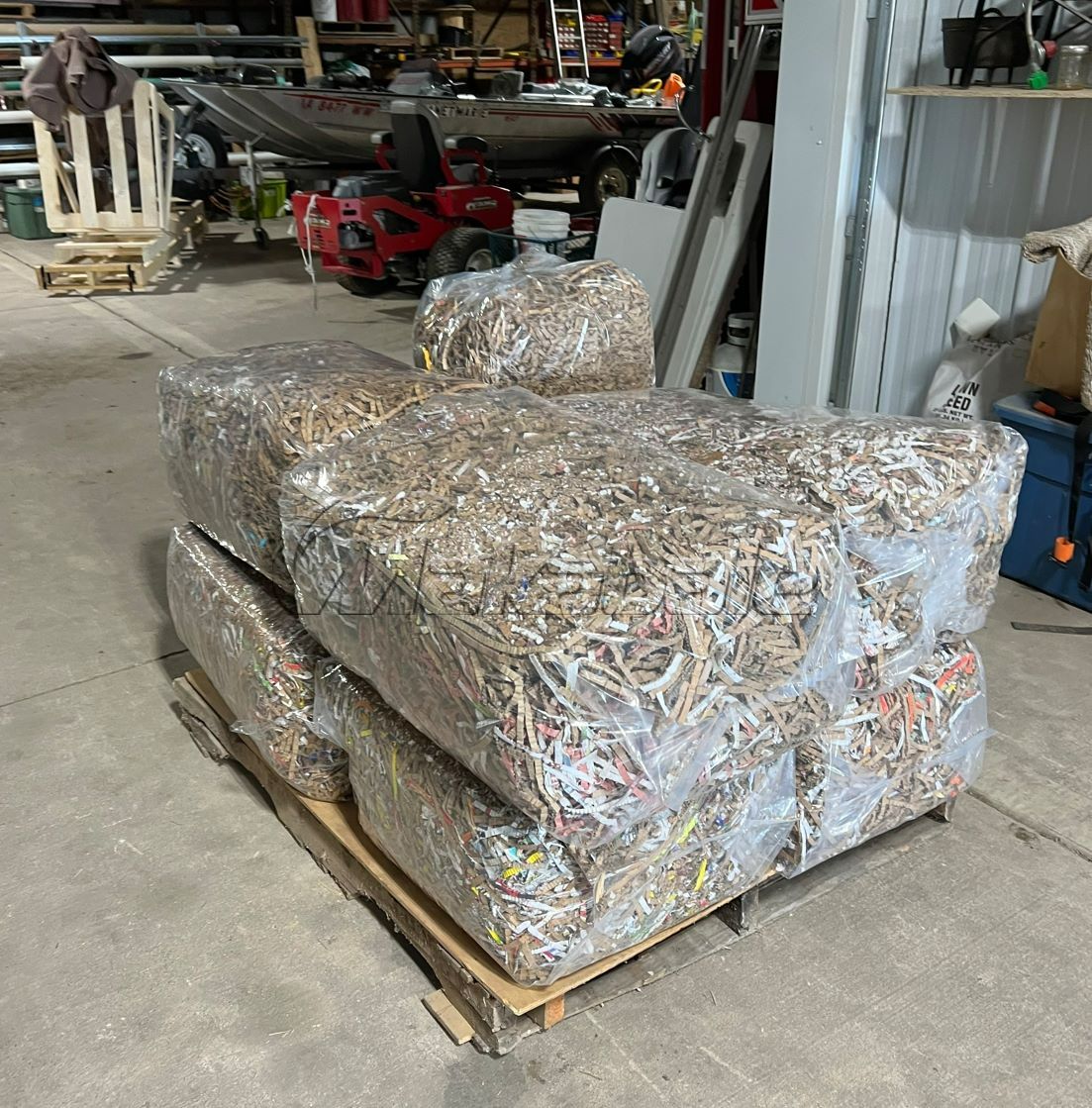 shredded paper animal bedding baler